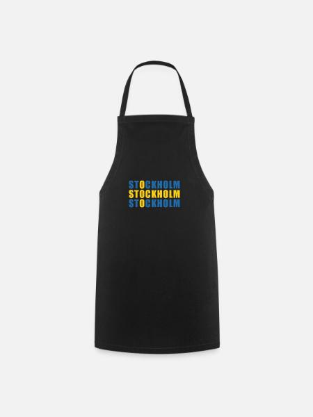 Stockholm Schweden Flagge Sverige Urlaub Geschenk - Kochschürze - Schwarz