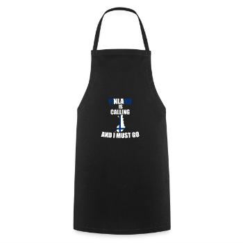 Finland - Cooking Apron - black - Front - AI Model Male 185 dark (185cm)