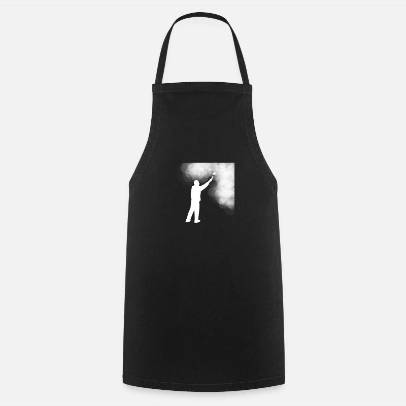 A painter with white color - Cooking Apron - black