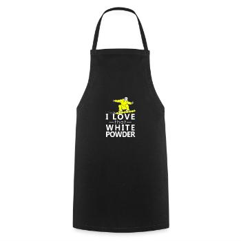 I love that white powder, Snowboard Ski Winter - Cooking Apron - black - Front - AI Model Male 185 dark (185cm)