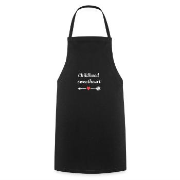 childhood sweetheart - Sandbox love - Cooking Apron - black - Front - AI Model Male 185 dark (185cm)