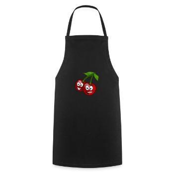 Funny summer fruits cherry - Cooking Apron - black - Front - AI Model Male 185 dark (185cm)