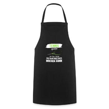 Lustige Sprüche Tennis Tennisspieler Geschenk - Kochschürze - Schwarz - Vorne - AI Model Male 185 dark (185cm)