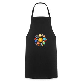 planet, sun, earth, pantene, universe - Cooking Apron - black - Front - AI Model Male 185 dark (185cm)
