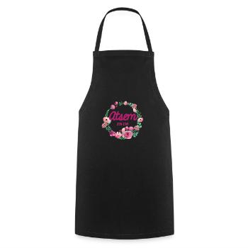 Atsem en or - Tablier de cuisine - noir - Devant - AI Model Male 185 dark (185cm)