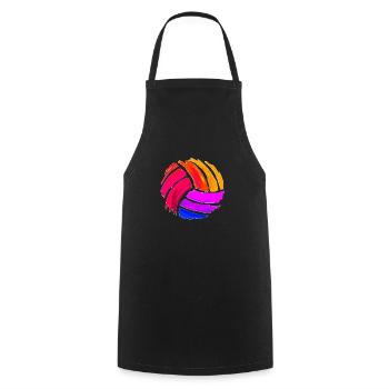 Volleyball - Kochschürze - Schwarz - Vorne - AI Model Male 185 dark (185cm)