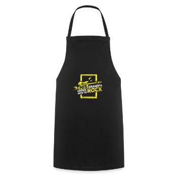 Grandpa Rocks - Cooking Apron - black - Front - AI Model Male 185 dark (185cm)