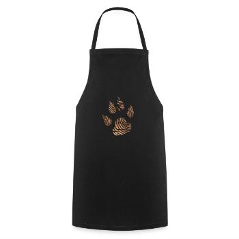 Fingerabdruck Holz Tatze - Kochschürze - Schwarz - Vorne - AI Model Male 185 dark (185cm)