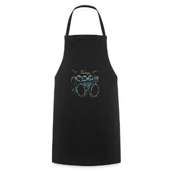 Vintage drum set - Cooking Apron - black - Front - AI Model Male 185 dark (185cm)