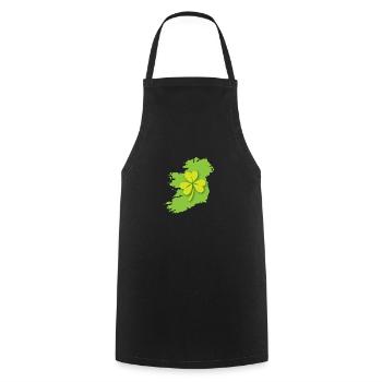 Ireland Irish map with shamrock - Cooking Apron - black - Front - AI Model Male 185 dark (185cm)
