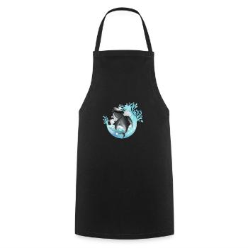 Dive Dive Humpbacks - humpback whales - Cooking Apron - black - Front - AI Model Male 185 dark (185cm)