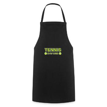Tennis - Kochschürze - Schwarz - Vorne - AI Model Male 185 dark (185cm)