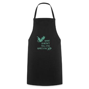 Gaming dungeon role-playing game - Cooking Apron - black - Front - AI Model Male 185 dark (185cm)