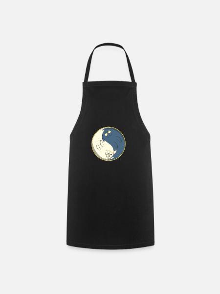 Katzen Ying Yang - Kochschürze - Schwarz