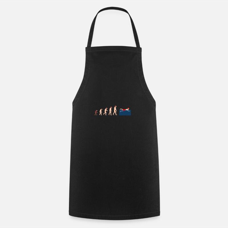 Evolution winter swimming Funny gift idea - Cooking Apron - black