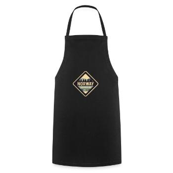 Norway - Cooking Apron - black - Front - AI Model Male 185 dark (185cm)