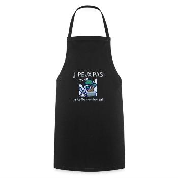 Je peux pas je taille mon bonsaï humour jardinier - Tablier de cuisine - noir - Devant - AI Model Male 185 dark (185cm)