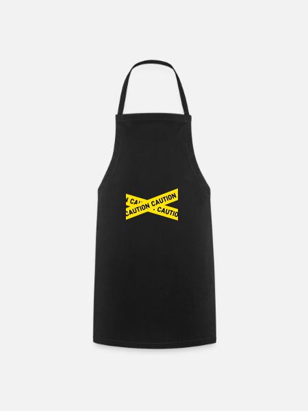 caution - Cooking Apron - black