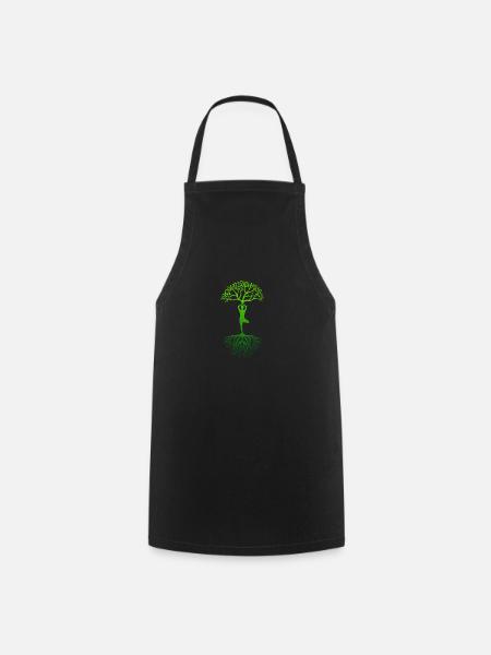 Idée de cadeau arbre de vie de yoga - Tablier de cuisine - noir