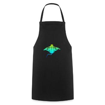 Maori Stingray cadeau de tatouage tribal polynésien - Tablier de cuisine - noir - Devant - AI Model Male 185 dark (185cm)