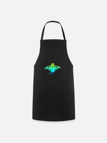 Maori Stingray cadeau de tatouage tribal polynésien - Tablier de cuisine - noir