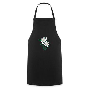 Lily flower tattoo gift idea - Cooking Apron - black - Front - AI Model Male 185 dark (185cm)