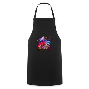 Motocross - Cooking Apron - black - Front - AI Model Male 185 dark (185cm)