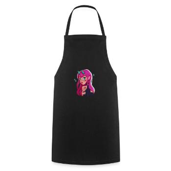 Demon Girl, Devil Girl, petit diable - Tablier de cuisine - noir - Devant - AI Model Male 185 dark (185cm)