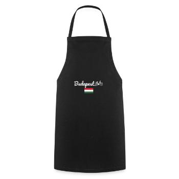 Bike Budapest Hungary bike city gift idea - Cooking Apron - black - Front - AI Model Male 185 dark (185cm)