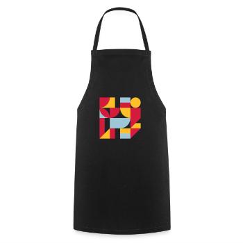 Colorful abstract geometric bauhaus background - Kochschürze - Schwarz - Vorne - AI Model Male 185 dark (185cm)