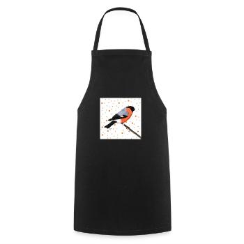 Bullfinch Orange Bird Animal Women Men Children - Cooking Apron - black - Front - AI Model Male 185 dark (185cm)
