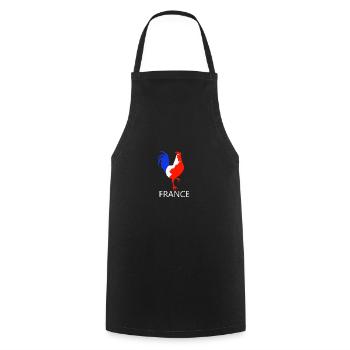 rooster blue white red - Cooking Apron - black - Front - AI Model Male 185 dark (185cm)