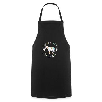 j'peux pas j'ai un âne - ane - Tablier de cuisine - noir - Devant - AI Model Male 185 dark (185cm)