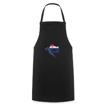 Croatia | Balkan Croatian Croatian flag gift - Cooking Apron - black - Front - AI Model Male 185 dark (185cm)