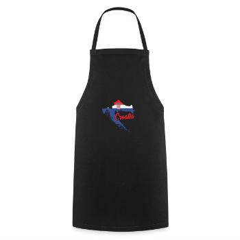 Kroatien Balkan | Kroatisch Kroate Urlaub Geschenk - Kochschürze - Schwarz - Vorne - AI Model Male 185 dark (185cm)