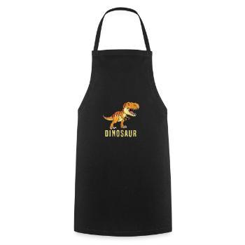 Dinosaurier - Kochschürze - Schwarz - Vorne - AI Model Male 185 dark (185cm)
