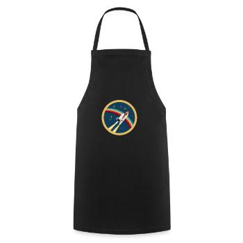 Fantasy Shirt: Space Shuttle, USA, NASA - Kochschürze - Schwarz - Vorne - AI Model Male 185 dark (185cm)