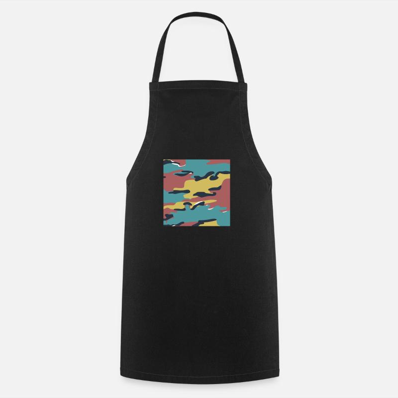 Belgian jigsaw camouflage texture - Cooking Apron - black