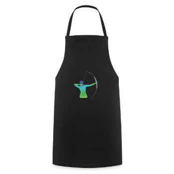 Cadeau de tir à l'arc - Tablier de cuisine - noir - Devant - AI Model Male 185 dark (185cm)