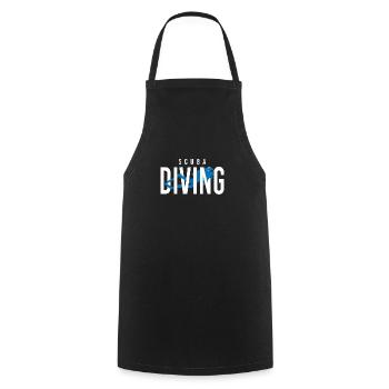 tauchen - scuba diving - Kochschürze - Schwarz - Vorne - AI Model Male 185 dark (185cm)