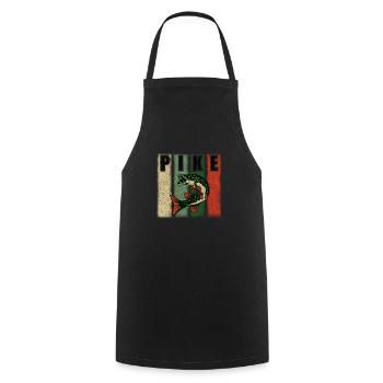 Fish pike pike - Cooking Apron - black - Front - AI Model Male 185 dark (185cm)