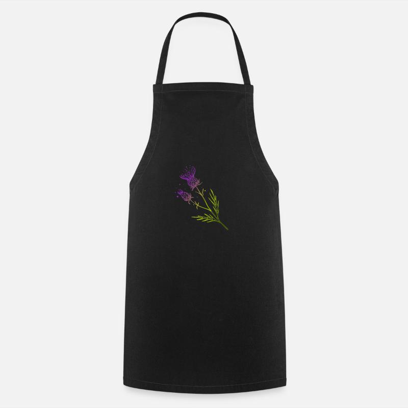 Schottland Distel Blume Tattoo Design Geschenkidee - Kochschürze - Schwarz
