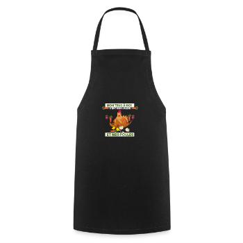 mon jardin et mes poules Jardinier Humour Poules - Tablier de cuisine - noir - Devant - AI Model Male 185 dark (185cm)