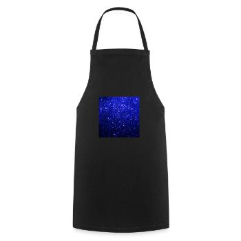 Funkelnde dunkelblaue Glitter - Kochschürze - Schwarz - Vorne - AI Model Male 185 dark (185cm)