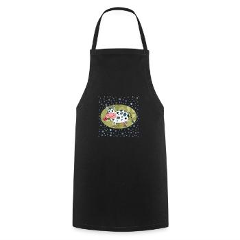 cow - Cooking Apron - black - Front - AI Model Male 185 dark (185cm)