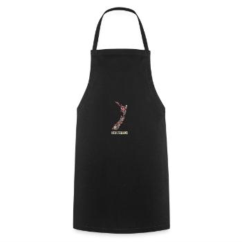 Neuseeland Karte Blumenmuster Souvenir Geschenk - Kochschürze - Schwarz - Vorne - AI Model Male 185 dark (185cm)