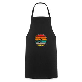 Papou L'homme Le mythe La legende - Tablier de cuisine - noir - Devant - AI Model Male 185 dark (185cm)