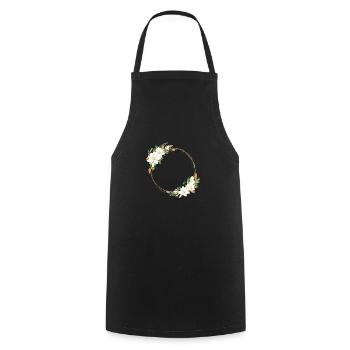 Floral Magnolien personalisierbar - Kochschürze - Schwarz - Vorne - AI Model Male 185 dark (185cm)