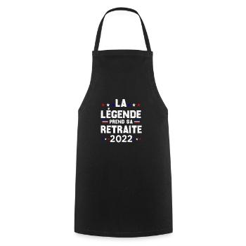 Retraite 2022 Cadeau Humour Personnalisé - Tablier de cuisine - noir - Devant - AI Model Male 185 dark (185cm)