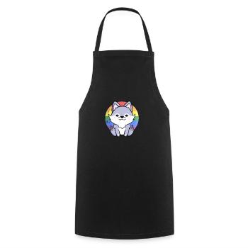 Sweet Wolf Dog Gay Queer Flag Flag LGBTQ Moon - Cooking Apron - black - Front - AI Model Male 185 dark (185cm)